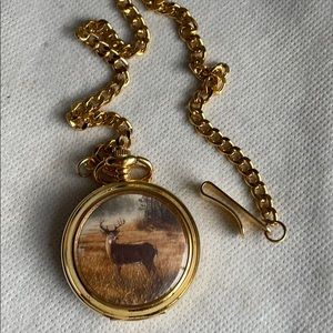 Vintage Hautman collection deer pocket watch
